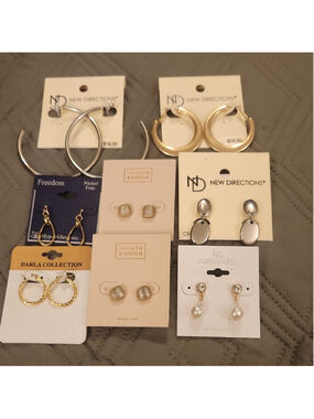 8 pairs New Directions Gold and Silver Earring Collection